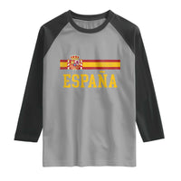 Espana Pride Vintage Spain Coat of Arms Patriotic Spainish Flag Raglan Shirt