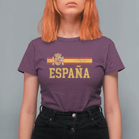 Espana Pride Vintage Spain Coat of Arms Patriotic Spainish Flag T Shirt For Women