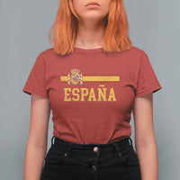 Espana Pride Vintage Spain Coat of Arms Patriotic Spainish Flag T Shirt For Women
