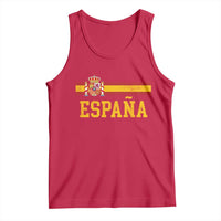 Espana Pride Vintage Spain Coat of Arms Patriotic Spainish Flag Tank Top