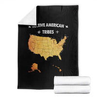 Native American Tribes Throw Blanket Vintage Native American Map US History - Wonder Print Shop