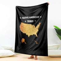 Native American Tribes Throw Blanket Vintage Native American Map US History - Wonder Print Shop