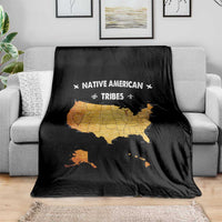 Native American Tribes Throw Blanket Vintage Native American Map US History - Wonder Print Shop
