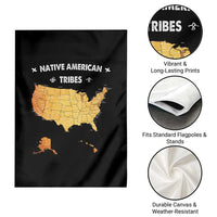 Native American Tribes Garden Flag Vintage Native American Map US History - Wonder Print Shop