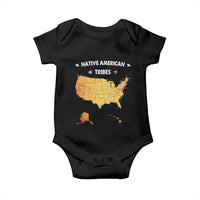 Native American Tribes Baby Onesie Vintage Native American Map US History - Wonder Print Shop