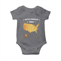 Native American Tribes Baby Onesie Vintage Native American Map US History - Wonder Print Shop