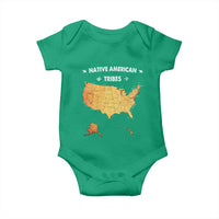 Native American Tribes Baby Onesie Vintage Native American Map US History - Wonder Print Shop