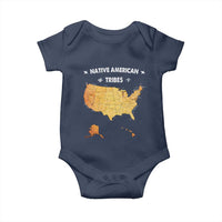 Native American Tribes Baby Onesie Vintage Native American Map US History - Wonder Print Shop