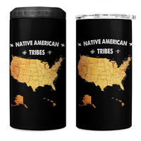 Native American Tribes 4 in 1 Can Cooler Tumbler Vintage Native American Map US History - Wonder Print Shop