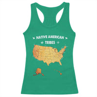 Native American Tribes Racerback Tank Top Vintage Native American Map US History - Wonder Print Shop
