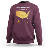 Native American Tribes Sweatshirt Vintage Native American Map US History - Wonder Print Shop