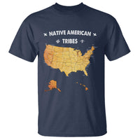 Native American Tribes T Shirt Vintage Native American Map US History - Wonder Print Shop