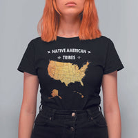 Native American Tribes T Shirt For Women Vintage Native American Map US History - Wonder Print Shop