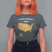 Native American Tribes T Shirt For Women Vintage Native American Map US History - Wonder Print Shop