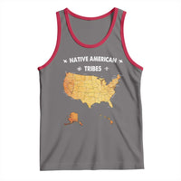 Native American Tribes Tank Top Vintage Native American Map US History - Wonder Print Shop