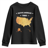 Native American Tribes Youth Sweatshirt Vintage Native American Map US History - Wonder Print Shop