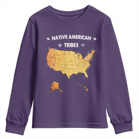 Native American Tribes Youth Sweatshirt Vintage Native American Map US History - Wonder Print Shop