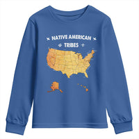 Native American Tribes Youth Sweatshirt Vintage Native American Map US History - Wonder Print Shop