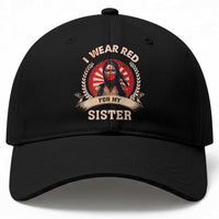 Native American Women Baseball Cap I Wear Red For My Sister Stop MMIW Hand