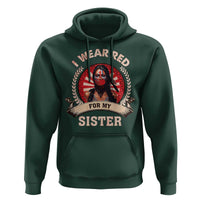 Native American Women Hoodie I Wear Red For My Sister Stop MMIW Hand