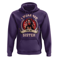 Native American Women Hoodie I Wear Red For My Sister Stop MMIW Hand