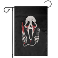 Funny Halloween Scary Face Ghost Garden Flag Horror Slasher Bloody Knife - Wonder Print Shop