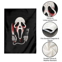 Funny Halloween Scary Face Ghost Garden Flag Horror Slasher Bloody Knife - Wonder Print Shop
