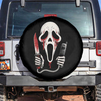 Funny Halloween Scary Face Ghost Spare Tire Cover Horror Slasher Bloody Knife - Wonder Print Shop