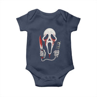Funny Halloween Scary Face Ghost Baby Onesie Horror Slasher Bloody Knife - Wonder Print Shop