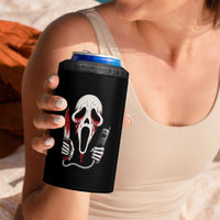 Funny Halloween Scary Face Ghost 4 in 1 Can Cooler Tumbler Horror Slasher Bloody Knife - Wonder Print Shop