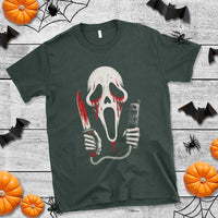 Funny Halloween Scary Face Ghost T Shirt Horror Slasher Bloody Knife - Wonder Print Shop