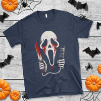 Funny Halloween Scary Face Ghost T Shirt Horror Slasher Bloody Knife - Wonder Print Shop
