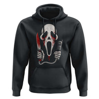 Funny Halloween Scary Face Ghost Hoodie Horror Slasher Bloody Knife - Wonder Print Shop