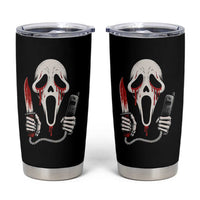 Funny Halloween Scary Face Ghost Tumbler Cup Horror Slasher Bloody Knife - Wonder Print Shop