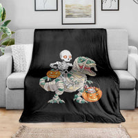 Funny Skeleton Riding Mummy Dinosaur Halloween Throw Blanket - Wonder Print Shop
