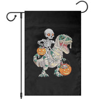 Funny Skeleton Riding Mummy Dinosaur Halloween Garden Flag - Wonder Print Shop