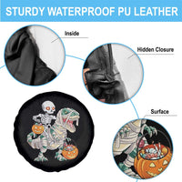 Funny Skeleton Riding Mummy Dinosaur Halloween Spare Tire Cover - Wonder Print Shop