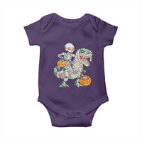 Funny Skeleton Riding Mummy Dinosaur Halloween Baby Onesie - Wonder Print Shop