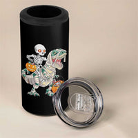 Funny Skeleton Riding Mummy Dinosaur Halloween 4 in 1 Can Cooler Tumbler - Wonder Print Shop