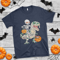 Funny Skeleton Riding Mummy Dinosaur Halloween T Shirt - Wonder Print Shop