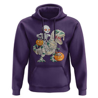 Funny Skeleton Riding Mummy Dinosaur Halloween Hoodie - Wonder Print Shop