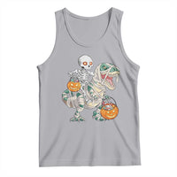 Funny Skeleton Riding Mummy Dinosaur Halloween Tank Top - Wonder Print Shop
