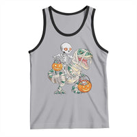 Funny Skeleton Riding Mummy Dinosaur Halloween Tank Top - Wonder Print Shop