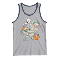 Funny Skeleton Riding Mummy Dinosaur Halloween Tank Top - Wonder Print Shop