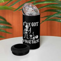 Funny I Got Your Back 4 in 1 Can Cooler Tumbler Halloween Skeleton Skull - Wonder Print Shop