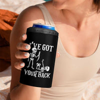 Funny I Got Your Back 4 in 1 Can Cooler Tumbler Halloween Skeleton Skull - Wonder Print Shop