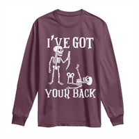 Funny I Got Your Back Long Sleeve Shirt Halloween Skeleton Skull - Wonder Print Shop