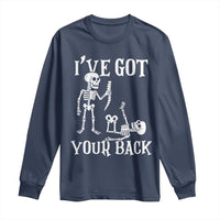Funny I Got Your Back Long Sleeve Shirt Halloween Skeleton Skull - Wonder Print Shop