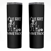 Funny I Got Your Back Skinny Tumbler Halloween Skeleton Skull - Wonder Print Shop