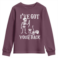 Funny I Got Your Back Youth Sweatshirt Halloween Skeleton Skull - Wonder Print Shop